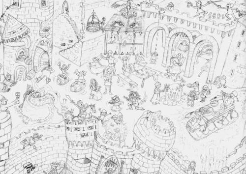 Medieval Festival sketch detail